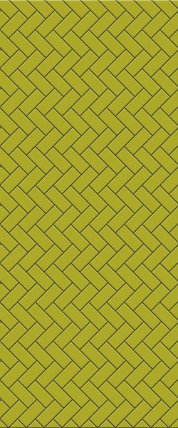 Yellow Diagonal Herringbone Tile Acrylic Shower Wall Panel 2440mm x 1220mm (3mm Thick) - CladdTech