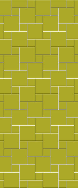 Yellow Pin Wheel Tile Acrylic Shower Wall Panel 2440mm x 1220mm ( 3mm Thick) - CladdTech