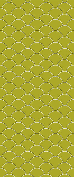 Yellow Fishscales Tile Acrylic Shower Panel 2440mm x 1220mm (3mm Thick) - CladdTech