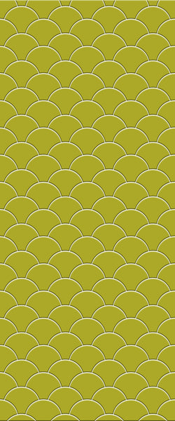 Yellow Fishscales Tile Acrylic Shower Panel 2440mm x 1220mm (3mm Thick) - CladdTech