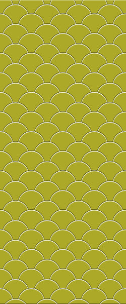 Yellow Fishscales Tile Acrylic Shower Panel 2440mm x 1220mm (3mm Thick) - CladdTech