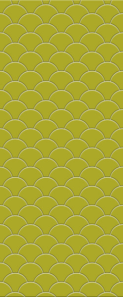 Yellow Fishscales Tile Acrylic Shower Panel 2440mm x 1220mm (3mm Thick) - CladdTech