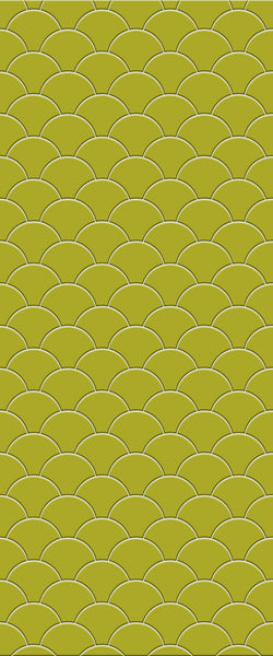 Yellow Fishscales Tile Acrylic Shower Panel 2440mm x 1220mm (3mm Thick) - CladdTech