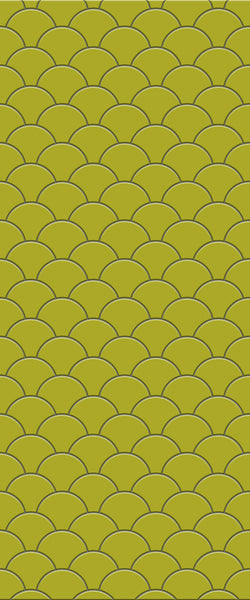 Yellow Fishscales Tile Acrylic Shower Panel 2440mm x 1220mm (3mm Thick) - CladdTech