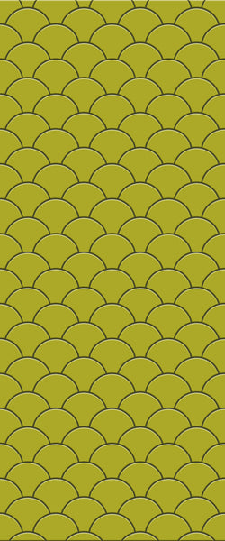 Yellow Fishscales Tile Acrylic Shower Panel 2440mm x 1220mm (3mm Thick) - CladdTech