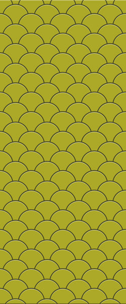 Yellow Fishscales Tile Acrylic Shower Panel 2440mm x 1220mm (3mm Thick) - CladdTech