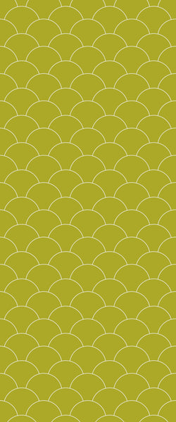 Yellow Fishscales Tile Acrylic Shower Panel 2440mm x 1220mm (3mm Thick) - CladdTech
