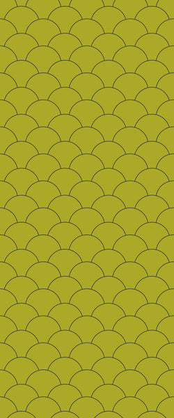 Yellow Fishscales Tile Acrylic Shower Panel 2440mm x 1220mm (3mm Thick) - CladdTech