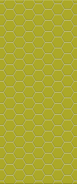 Yellow Hexagon Tile Acrylic Wall Panel 2440mm x 1220mm (3mm Thick) - CladdTech