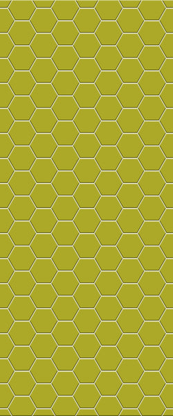 Yellow Hexagon Tile Acrylic Wall Panel 2440mm x 1220mm (3mm Thick) - CladdTech