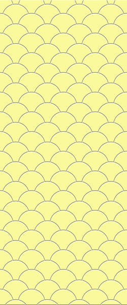 Yellow Fishscales Tile Acrylic Shower Panel 2440mm x 1220mm (3mm Thick) - CladdTech