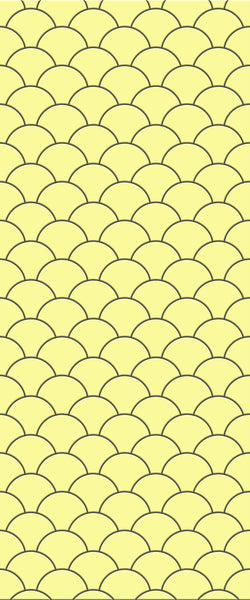 Yellow Fishscales Tile Acrylic Shower Panel 2440mm x 1220mm (3mm Thick) - CladdTech