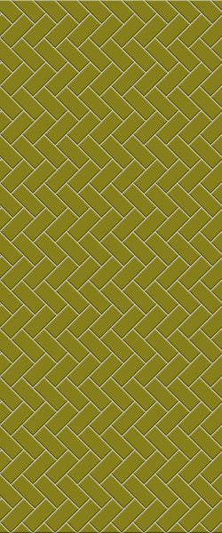 Yellow Diagonal Herringbone Tile Acrylic Shower Wall Panel 2440mm x 1220mm (3mm Thick) - CladdTech