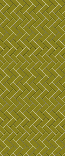 Yellow Diagonal Herringbone Tile Acrylic Shower Wall Panel 2440mm x 1220mm (3mm Thick) - CladdTech