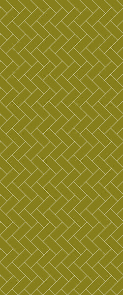 Yellow Diagonal Herringbone Tile Acrylic Shower Wall Panel 2440mm x 1220mm (3mm Thick) - CladdTech