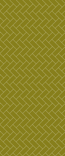 Yellow Diagonal Herringbone Tile Acrylic Shower Wall Panel 2440mm x 1220mm (3mm Thick) - CladdTech