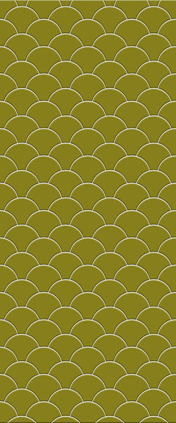 Yellow Fishscales Tile Acrylic Shower Panel 2440mm x 1220mm (3mm Thick) - CladdTech