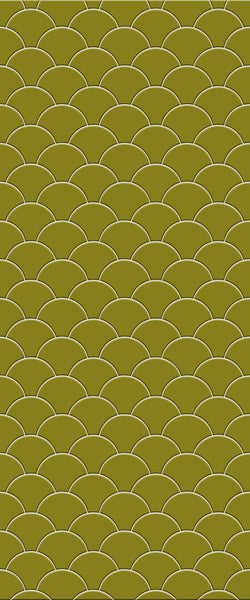 Yellow Fishscales Tile Acrylic Shower Panel 2440mm x 1220mm (3mm Thick) - CladdTech