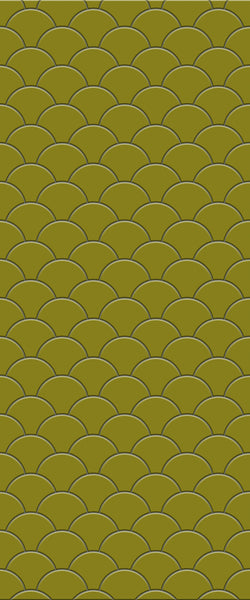 Yellow Fishscales Tile Acrylic Shower Panel 2440mm x 1220mm (3mm Thick) - CladdTech