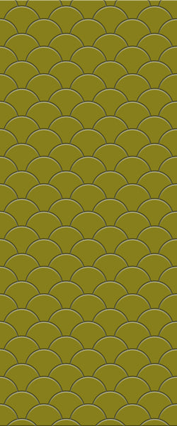 Yellow Fishscales Tile Acrylic Shower Panel 2440mm x 1220mm (3mm Thick) - CladdTech