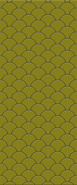 Yellow Fishscales Tile Acrylic Shower Panel 2440mm x 1220mm (3mm Thick) - CladdTech