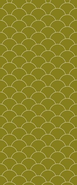 Yellow Fishscales Tile Acrylic Shower Panel 2440mm x 1220mm (3mm Thick) - CladdTech