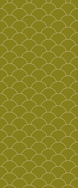 Yellow Fishscales Tile Acrylic Shower Panel 2440mm x 1220mm (3mm Thick) - CladdTech