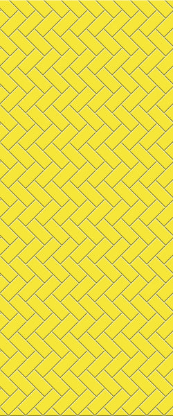 Yellow Diagonal Herringbone Tile Acrylic Shower Wall Panel 2440mm x 1220mm (3mm Thick) - CladdTech
