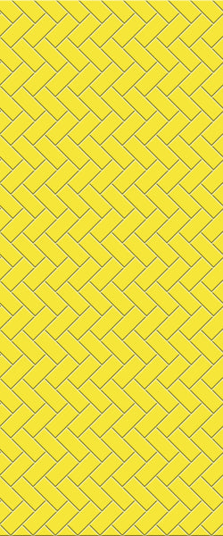 Yellow Diagonal Herringbone Tile Acrylic Shower Wall Panel 2440mm x 1220mm (3mm Thick) - CladdTech