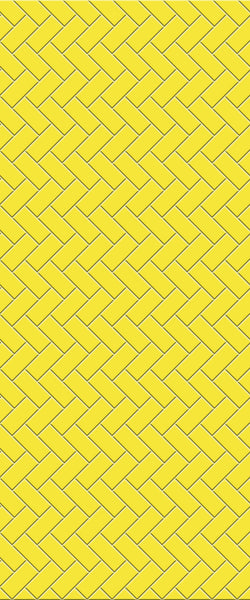 Yellow Diagonal Herringbone Tile Acrylic Shower Wall Panel 2440mm x 1220mm (3mm Thick) - CladdTech