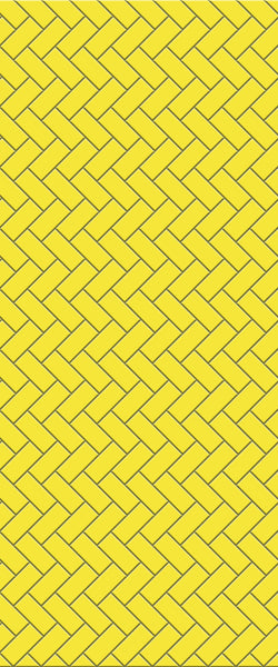 Yellow Diagonal Herringbone Tile Acrylic Shower Wall Panel 2440mm x 1220mm (3mm Thick) - CladdTech
