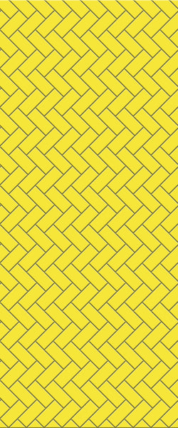 Yellow Diagonal Herringbone Tile Acrylic Shower Wall Panel 2440mm x 1220mm (3mm Thick) - CladdTech