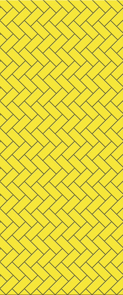 Yellow Diagonal Herringbone Tile Acrylic Shower Wall Panel 2440mm x 1220mm (3mm Thick) - CladdTech