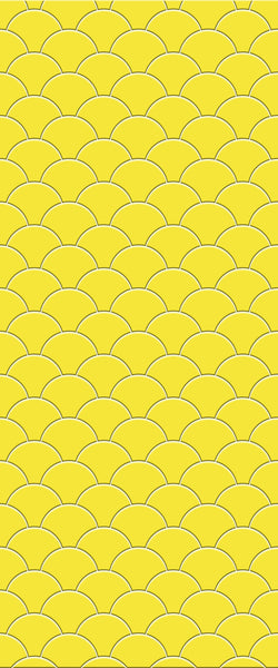 Yellow Fishscales Tile Acrylic Shower Panel 2440mm x 1220mm (3mm Thick) - CladdTech