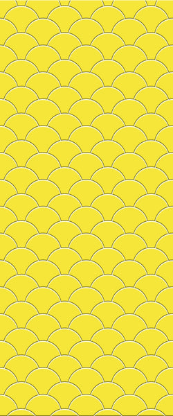 Yellow Fishscales Tile Acrylic Shower Panel 2440mm x 1220mm (3mm Thick) - CladdTech