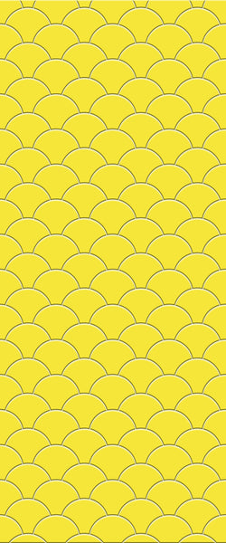 Yellow Fishscales Tile Acrylic Shower Panel 2440mm x 1220mm (3mm Thick) - CladdTech