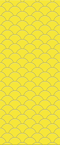 Yellow Fishscales Tile Acrylic Shower Panel 2440mm x 1220mm (3mm Thick) - CladdTech