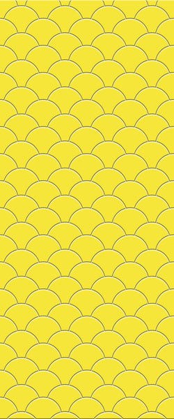 Yellow Fishscales Tile Acrylic Shower Panel 2440mm x 1220mm (3mm Thick) - CladdTech