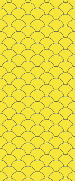 Yellow Fishscales Tile Acrylic Shower Panel 2440mm x 1220mm (3mm Thick) - CladdTech