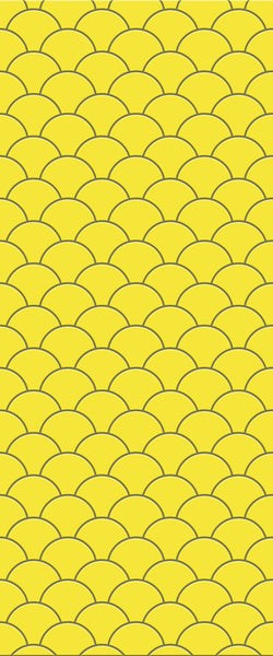 Yellow Fishscales Tile Acrylic Shower Panel 2440mm x 1220mm (3mm Thick) - CladdTech