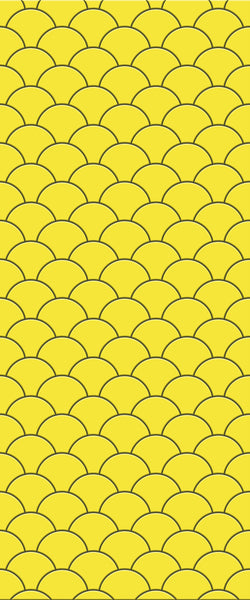 Yellow Fishscales Tile Acrylic Shower Panel 2440mm x 1220mm (3mm Thick) - CladdTech