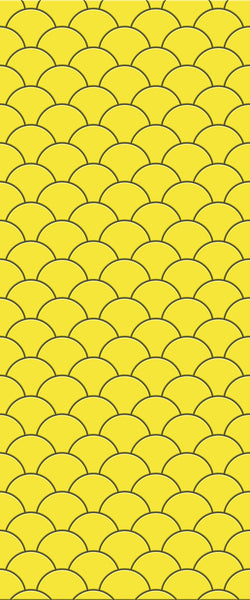 Yellow Fishscales Tile Acrylic Shower Panel 2440mm x 1220mm (3mm Thick) - CladdTech