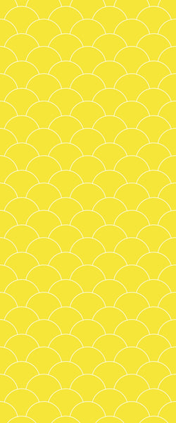 Yellow Fishscales Tile Acrylic Shower Panel 2440mm x 1220mm (3mm Thick) - CladdTech