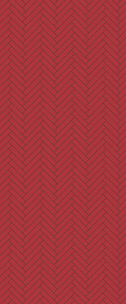 Red Single Herringbone Tile Acrylic Shower Panel 2440mm x 1220mm ( 3mm Thick) - CladdTech