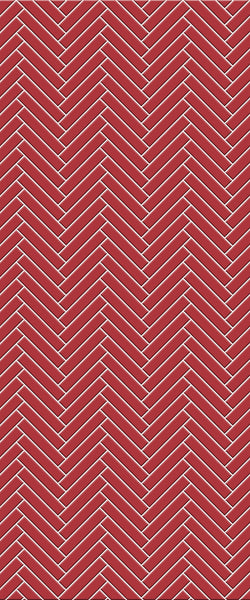 Red Double Herringbone Tile Acrylic Shower Panel 2440mm x 1220mm ( 3mm Thick) - CladdTech