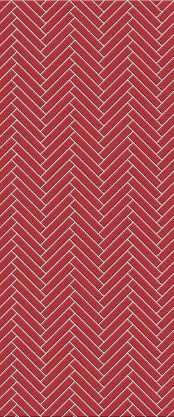 Red Double Herringbone Tile Acrylic Shower Panel 2440mm x 1220mm ( 3mm Thick) - CladdTech