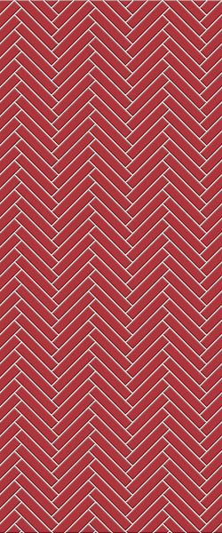 Red Double Herringbone Tile Acrylic Shower Panel 2440mm x 1220mm ( 3mm Thick) - CladdTech