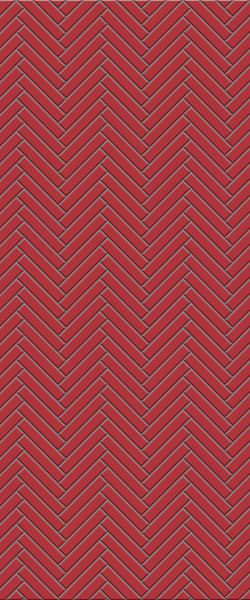Red Double Herringbone Tile Acrylic Shower Panel 2440mm x 1220mm ( 3mm Thick) - CladdTech