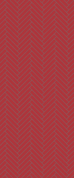 Red Double Herringbone Tile Acrylic Shower Panel 2440mm x 1220mm ( 3mm Thick) - CladdTech