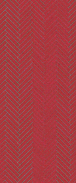 Red Double Herringbone Tile Acrylic Shower Panel 2440mm x 1220mm ( 3mm Thick) - CladdTech